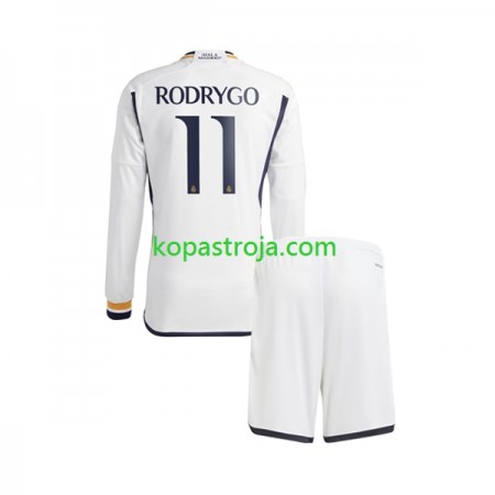 Billiga Fotbollströjor Real Madrid Rodrygo Goes 11 Barn Hemma tröja 2023/24 Långärmad